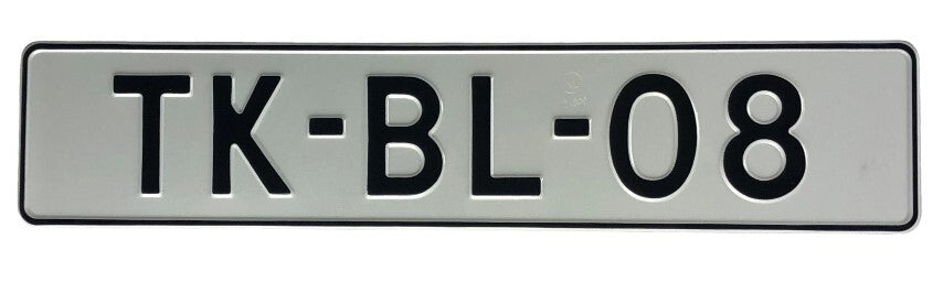 Bedrukken witte nummerplaat