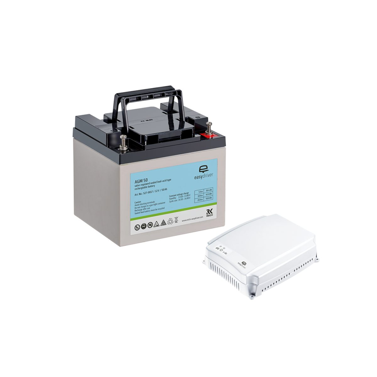 Reich Energiepakket M met AGM-accu 50 Ah en c-Go 10A lader