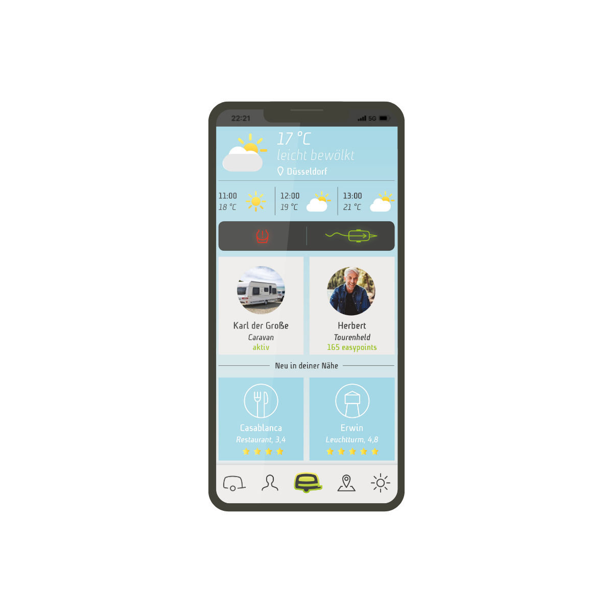 Reich easydriver app-bediening op smartphone