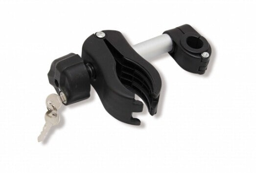 Framehouder afsluitbaar kort, t.b.v. 25 mm en 30 mm U-beugel, aluminium