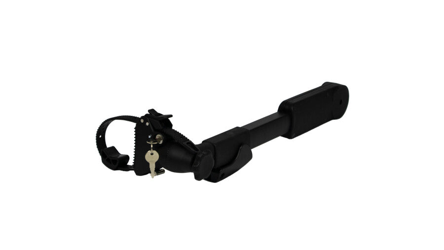 Framehouder arm incl. adapter met spanband, zwart, rechts