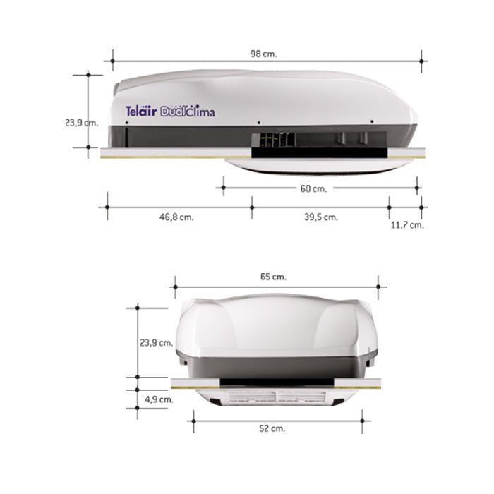 Telair DualClima 12500H dakairco met warmtepomp - Barsema Recreatie Camper & Caravan Techniek